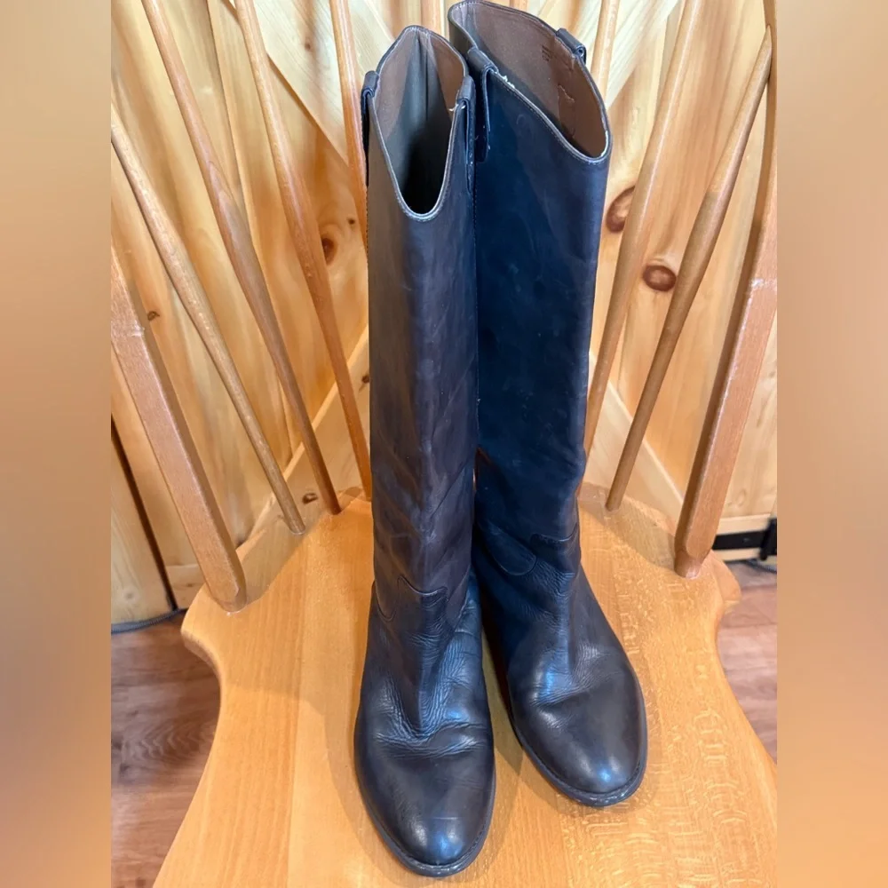 Donald J Pliner Soft Brown Luxury Leather Knee-High Riding Boots ladies 8.5 - Picture 10 of 16